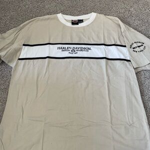 Harley-Davidson Tan Short Sleeve Tee with Minimalist Design